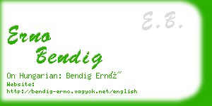 erno bendig business card